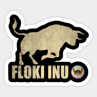 Vintage Floki Inu Coin Bull Market Floki Army Vintage Crypto Token Cryptocurrency Wallet Birthday Gift For Men Women Sticker